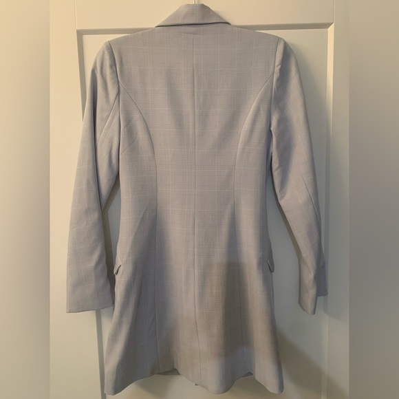 AKIRA Baby Blue Plaid Blazer/Blazer Dress - Small - Picture 7 of 8